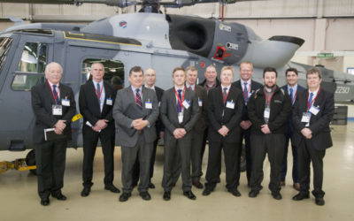 Networking at Leonardo factory: in the shade of the AW159 Wildcat